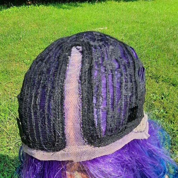 Purple blue ombre Synthetic lace Wig - Picture 4 of 7